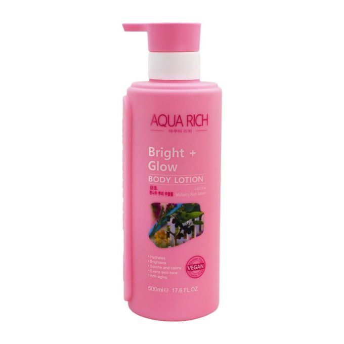 Lait corporel Aqua Rich à l'extrait de réglisse et de racine de mûrier – 500 ml