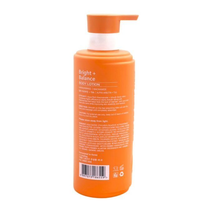 Aqua Rich Niacinamide & Alpha Arbutin Body Lotion – Lait Corps Hydratant Éclat 500 ml