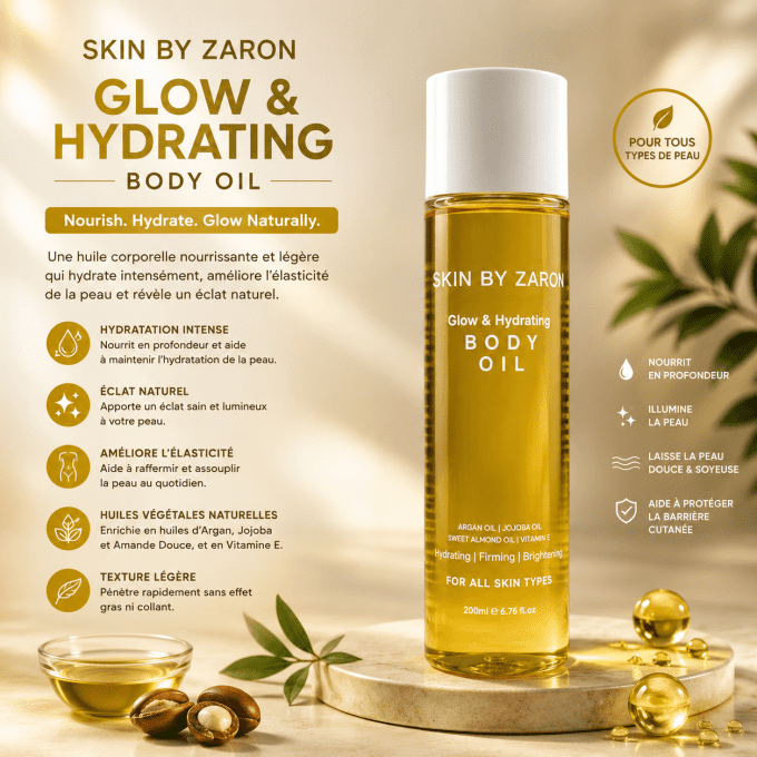 Skin by Zaron Glow & Hydrating Body Oil – 200 ml
