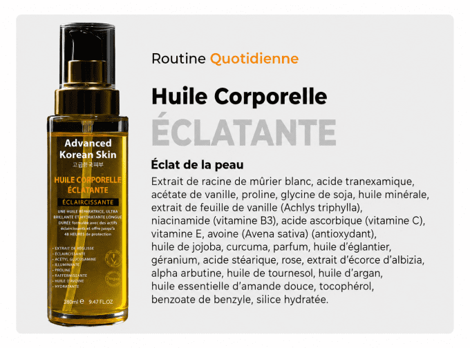 Advanced Korean Skin Huile Corporelle Éclatante 280 ml