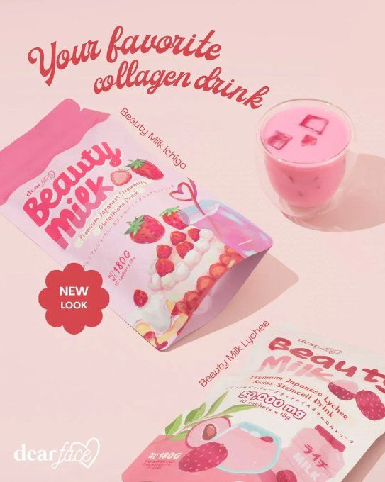 DEAR FACE BEAUTY MILK STRAWBERRY