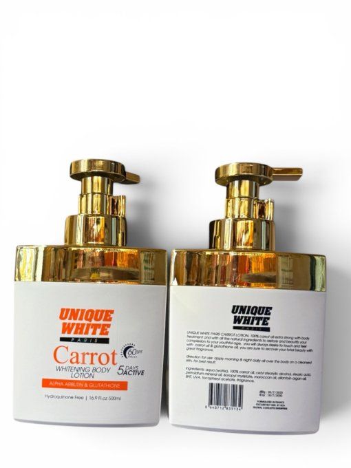 UNIQUE WHITE PARIS – Lait Corps Carotte 500 ml