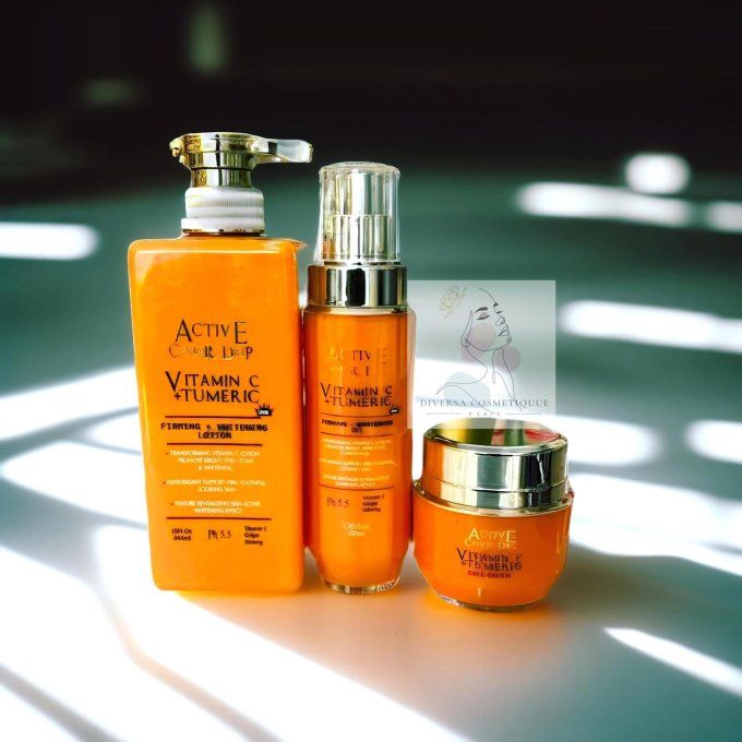 Gamme ACTIVE CAVIAR DRIP – Vitamine C + Curcuma  Correction ciblée • Éclat intense • Teint uniforme