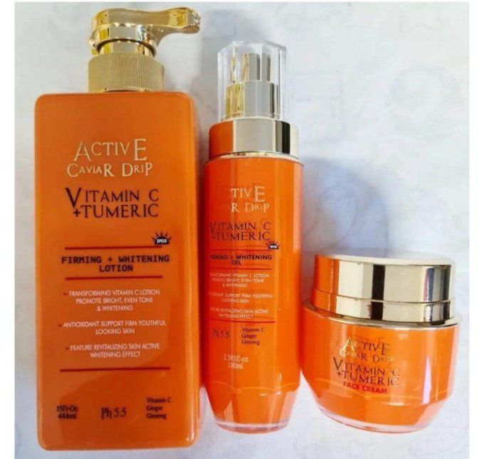 Gamme ACTIVE CAVIAR DRIP – Vitamine C + Curcuma  Correction ciblée • Éclat intense • Teint uniforme